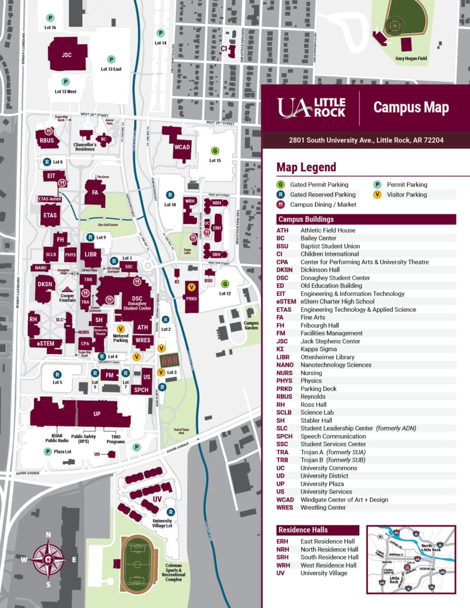 UA Little Rock Campus Map